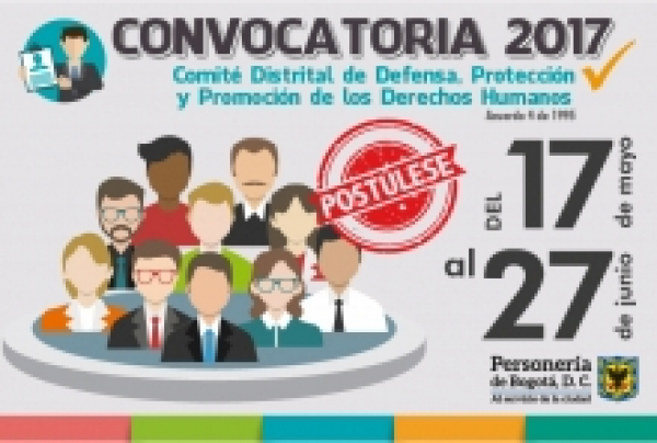 Personería convoca conformación de Comité Distrital de Derechos Humanos